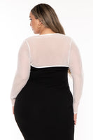 Plus Size Marcella  Mesh Bolero - Ivory