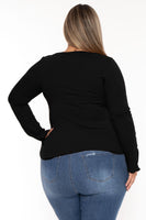 Plus Size Nancy Expose Seems Top - Black