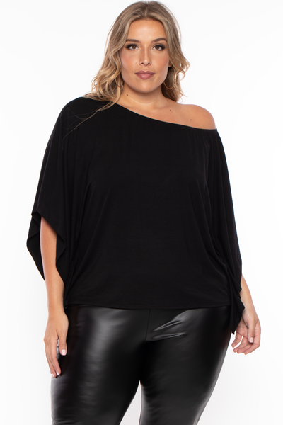 Plus Size Tori Off The Shoulder Top - Black