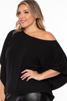 Plus Size Tori Off The Shoulder Top - Black
