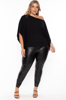 Plus Size Tori Off The Shoulder Top - Black