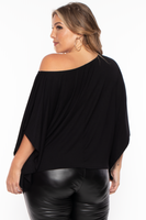 Plus Size Tori Off The Shoulder Top - Black