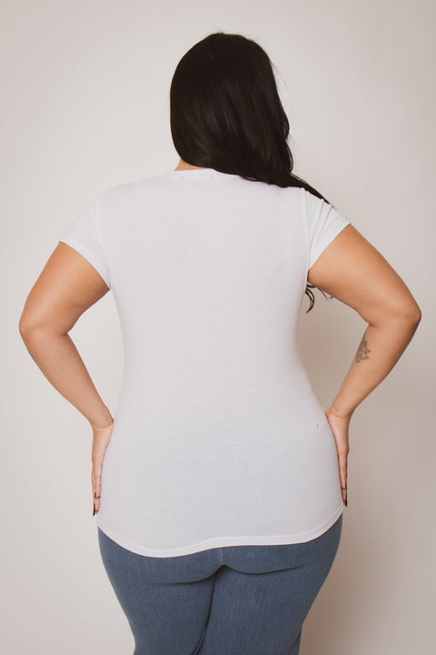 Plus Size Perfect Scoop Tee - White