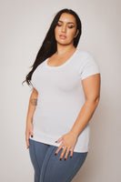 Plus Size Perfect Scoop Tee - White