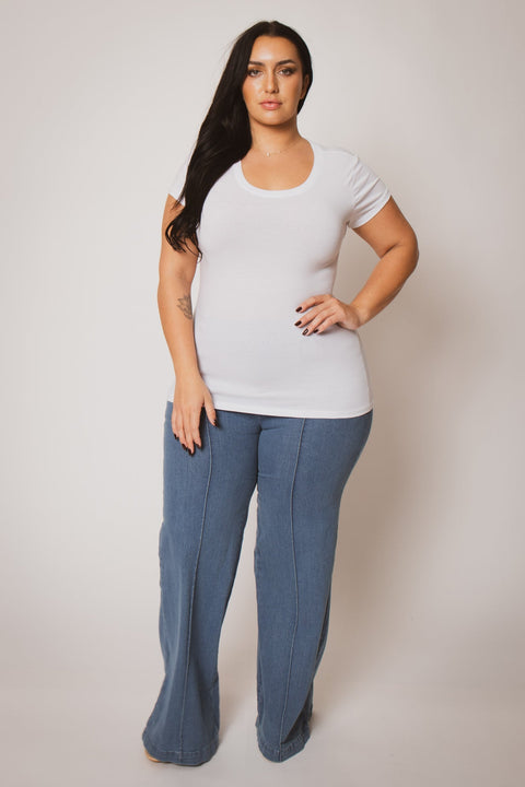 Plus Size Perfect Scoop Tee - White