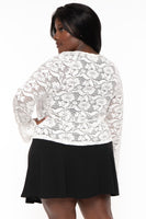 Plus Size Verla  Lace  Shrug - Ivory